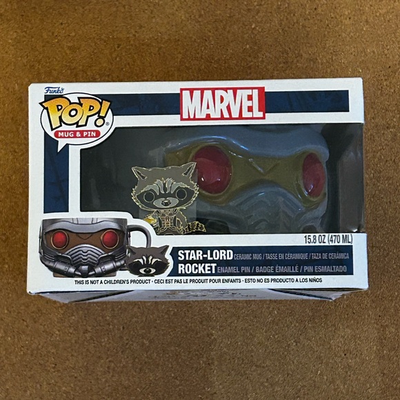 🆕 FUNKO POP! Mug & Pin Set ~ Marvel ~ Star-Lord & Rocket - Picture 2 of 13